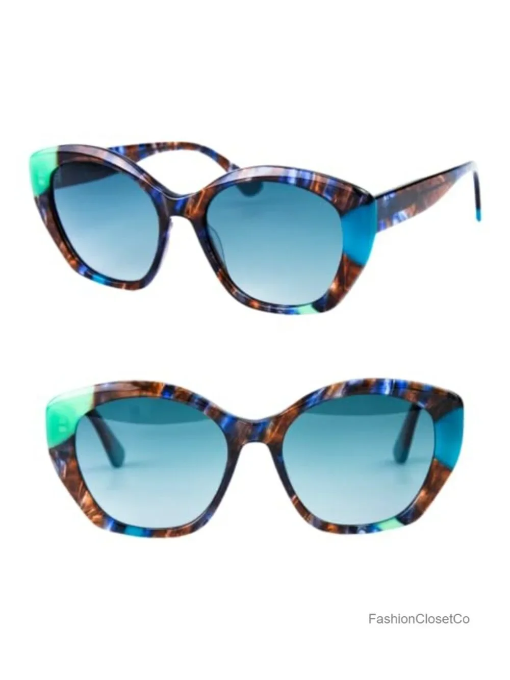 Polarized Cat Eye Sunglasses Acetate Frame UV400 Protection Oversized Vintage